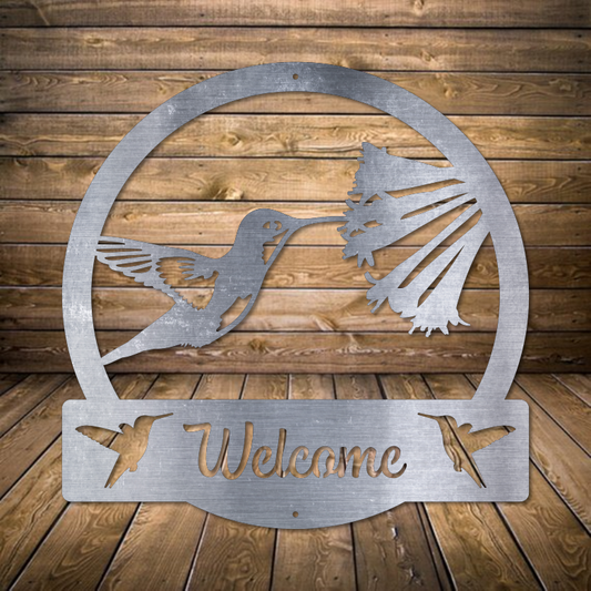 Hummingbird Welcome Sign