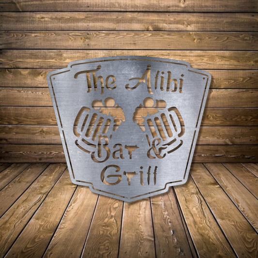 Alibi Bar and Grill Sign